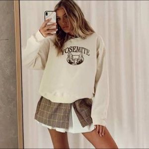 Princess Polly Beige/Yellow Pullover Sweater - Size 6